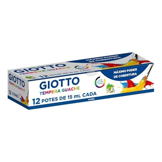 GIOTTO Tempera Guache, Tinta Guache em Pote de 15ml, 12 Cores