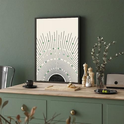 Peinture toile abstrait vert Boho 70x100cm affiche murale salon