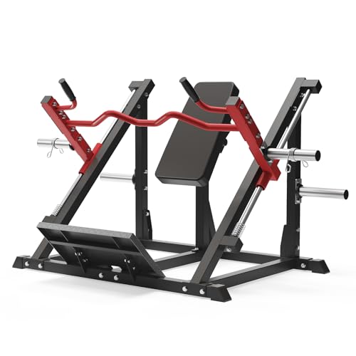 Home Gym Linear Row Machine, Plate-Loaded Smith-Style Back Trainer with Linear Bearings, Compact Multi-Grip Rowing Equipment