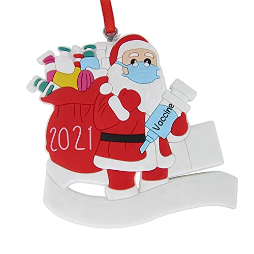 Moniss 2021 Decoração de árvore de Natal Papai Noel usando máscara de transporte de saco enfeite par