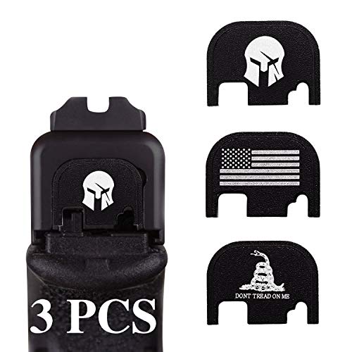 ZOHAN 3pcs Laser Engraved Rear Cover Slide Back Plate for Pistol Glock (Gen 1-4)ï¼ŒG17-G41,Slide Rear Cover Back Plate (for GEN 1-4)