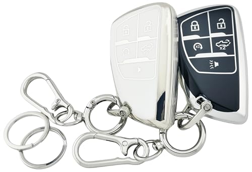 Étui clé Chevrolet Silverado anti-rayures : lot de 2 protections TPU noir et blanc 2023