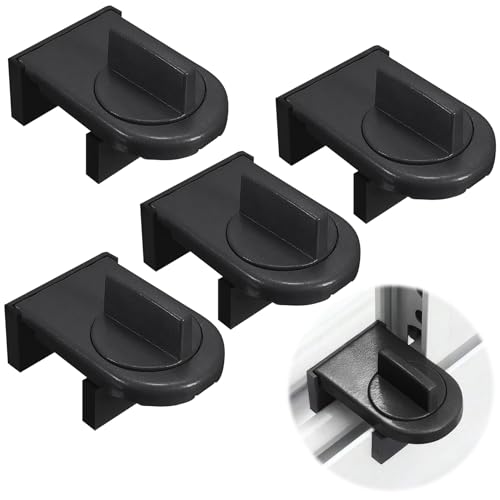 窓ロック サッシロック 窓補助錠 網戸ストッパー 防犯 換気 いたずら防止対応 窓ストッパー 引き戸対応 賃貸向け 子供安全ロック ペット対策 網戸ストッパー(ブラック 4個セット)