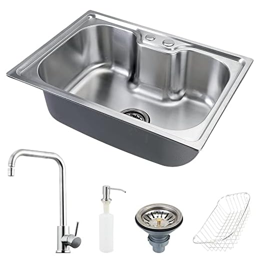 Pingoo.Casa, Kit Cuba para Cozinha com Acessórios, Gourmet, Aço Inox, Nawa e Torneira Misturador Monocomando, Potengí, Prata