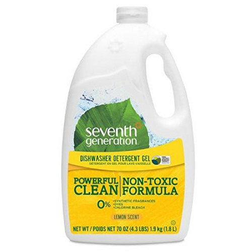 Seventh Generation Powerful Clean Dishwashing Detergent Gel, Lemon, 70 Fl Oz - Pack of 1