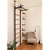 BenchK 521B Wallbars, Stall Bars, Swedish Ladder, Gymnastic Ladder with Fixed Steel 6-Grip Pull Up Bar, Floor to Ceiling or Wall Mounting for Suspension Training and Stretching, Home, Gym