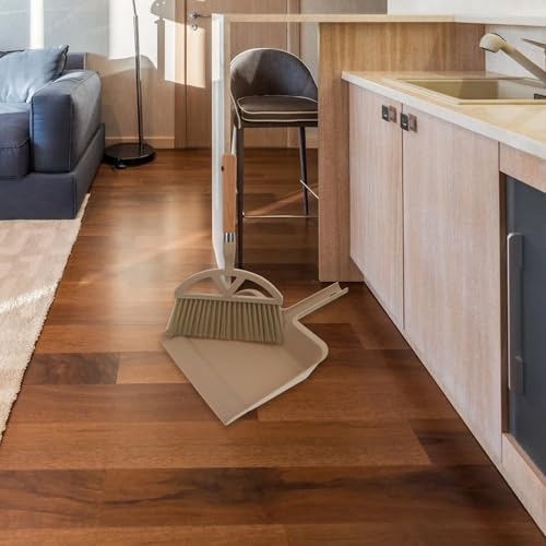 Mini escoba con recogedor de madera PRETYZOOM de diseño compacto para polvo y cabellos 6