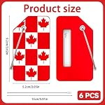 6 Pack Luggage Tags, OIFEN Silicone Travel Suitcase Baggage tag Canada Bag Labels with Name Card Privacy Protection (Checked Maple Leaf)