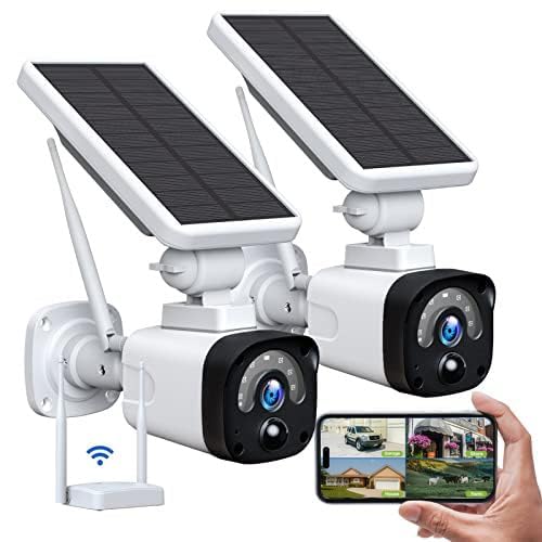 CAMBLINK Solar Security Camera System Wireless Outdoor, 2.5K 4MP Battery Powered Security Camera with Base Station, Night Vision, 2-Way Talk, Motion Detection, IP65, SD/Cloud Storage, No Monthly Fee1