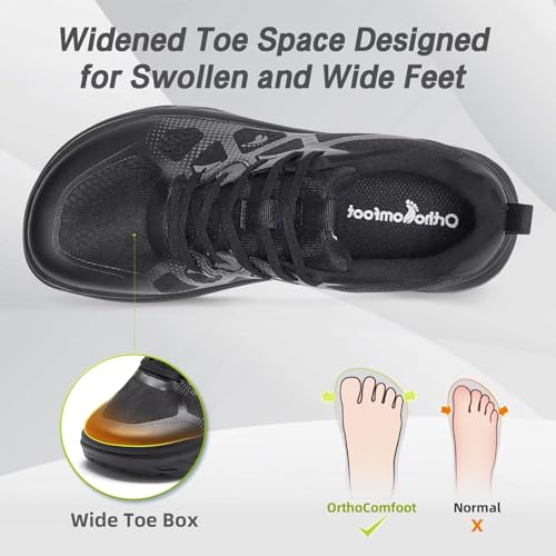 Women's Orthopedic Diabetic Wide Running Shoes: Comfortable Casual Arch Support Plantar Fasciitis Orthotic Sneakers, High Arch Swollen Work Tennis Sports Shoes for Foot and Heel Pain Relief2