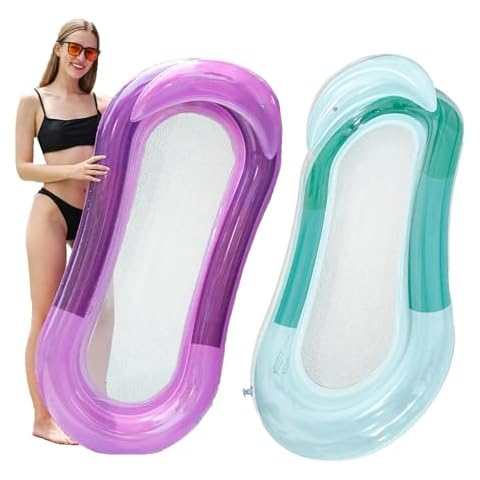 Adult Pool Floating Chair,Adult Pool Floating Raft,Pool Float, Floating Hammock,Inflatable Floating Raft,Pool Air Cushion Sofa Floating Chair Bed,Great for Floating Chair in Beach Pool Lake (2 Pcs). Cover