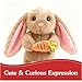 JoyfulFestival Easter Bunny Stuffed Animals with Carrot Soft Lovely Realistic Long-Eared Standing Pink Plush Toys Cute Plush Toy Rabbit Easter Decoration Birthday Gift for Boys and Girls