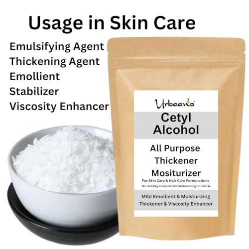 Urbaano Herbal Cetyl Alcohol 500gm Granules, GINOL Making DIY Skin Care Cosmetics, Soaps - Thickeners, Emulsifier & Moisturizer