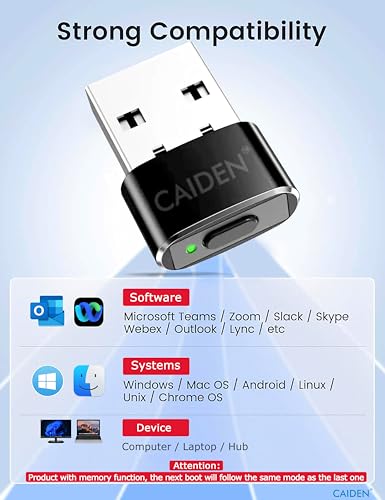 Image of CAIDEN Auto Clicker Mouse & Jiggler Automatic Shaker Mover Undetectable Device with On /Off & Mode Switch | USB Plug & Play for Laptop & Desktop | Mouse Auto Clicker for Work from Home & Gaming