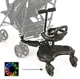 [page_title]-Board mit Sitz für Rollstühle mit Sitz Universelle Plattform für ältere Kinder Jeder Kinderwagen Das Neueste Modell Verfügt über Leuchtende LED-Räder mit Stoßdämpfung passend für jeden Kinderwagen.