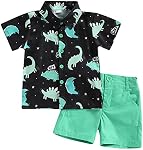 Toddler Baby Boy Summer Outfit Cute Dinosaur Short Sleeve Shirts Top &Shorts Kids Boy Clothes