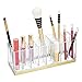 Produktbild mDesign praktischer Kosmetik Organizer  dekorative Kosmetik Aufbewahrungsbox für Nagellack und Lippenstift  Ablage mit 24 Fächern zur Schminkaufbewahrung  durchsichtig und messingfarben
