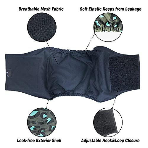 Leekalos Male Dog Diapers (3 Pack), High Absorbing Dog Belly Bands For Male Dogs, Washable Reusable Dog Male Wraps (Small, Leopard) #TOP4
