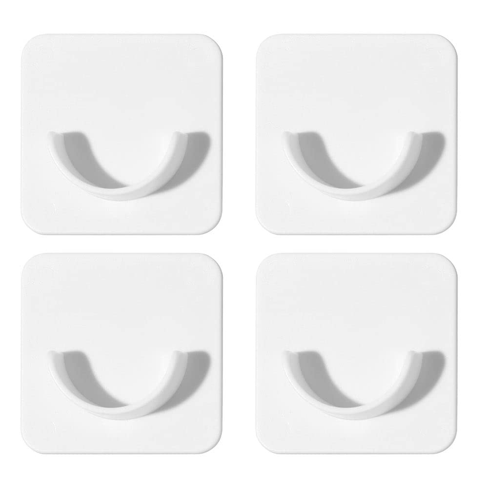 4pcs Adhesive Shower Curtain Rod Holder, U Shape Closet Rod Bracket, Drapery Hook Holders, Fixing Rod Holder for Wall Stick on Drill Free, Not Include Shower Curtain Rod