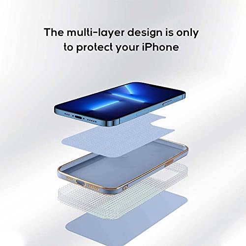 Image of Apurb Store for Oppo Reno 8 Pro 5G Plating Square Gold Frame Phone Case Luxury Soft Silicone Back Cover (for Oppo Reno 8 Pro 5G, Blue)