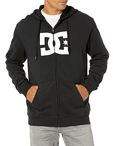 DC APPAREL mens Dc Star Zipup Sweatshirt, Black, Small US