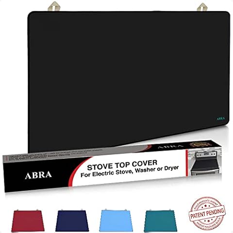 Abra Stove Top Covers for Electric Stove Top | Glass Stove Top Cover | Thick Natural Rubber | Prevents Scratching | Stove Cover Expands Usable Space (28.5x20.5, Black) Cover