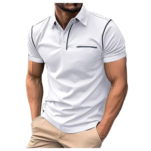 NQyIOS Mens Polo Shirt Shirt Button Up Turn Down Lapel Short Sleeve Solid Color Sports Shirt Lightweight T Shirts Lightweight Golf Polo Shirt Casual Collared Tops Breathable Classic Work Shirts, White