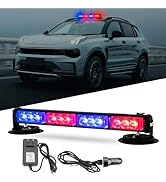 OPL5 Rechargeable Red Blue Emergency Strobe Light,12 LED Rooftop Emergency Hazard Strobe Light Ba...