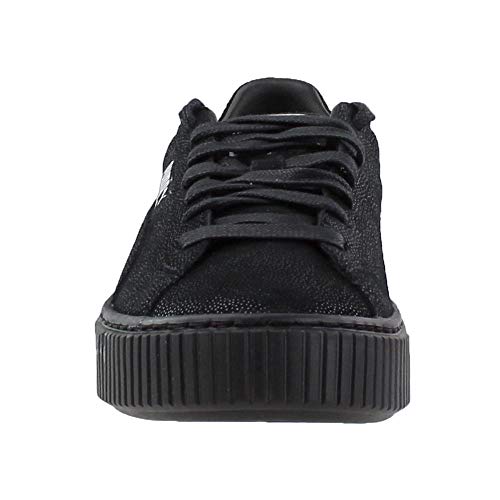 PUMA PUMA Women's Basket Platform Reset WN's Fashion Sneaker, Black Black Black, 9 M US