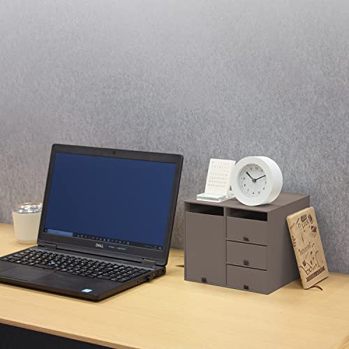 プラス デスクオーガナイザー 小物入れ 収納ボックス 収納ケース 引き出し 化粧品 リビングポスト ブラウン Sサイズ LP-304YS 85-132 [1]