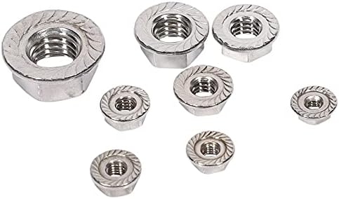 80Pcs Hexagon Flange Nuts Assortment Kit 304 Stainless Steel 6-32 8-32 10-24 10-32 1/4 Inch-20 5/16 Inch-18 DKEKE