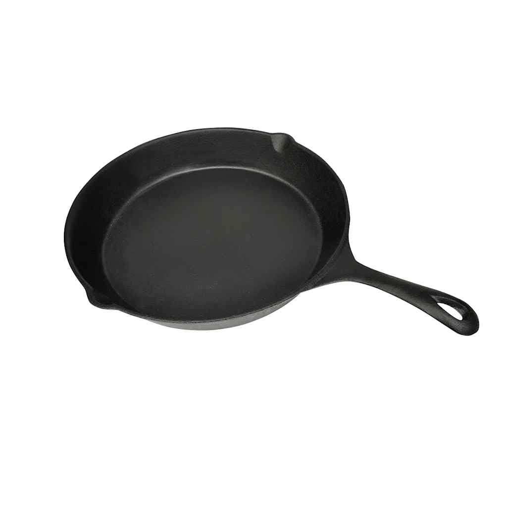 Patelnia grillowa okrągła 30 cm, żeliwna patelnia z 2 wylewkami