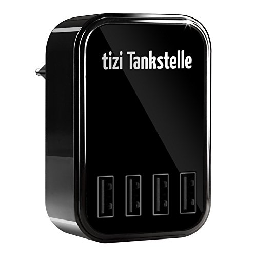 equinux Tizi Tankstelle Eco (4 portas). 4 portas universal USB Wall Charger for Home ou Travel for iPhone, iPad, smartphones.