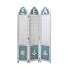 Produktbild Homestyle4u 1823, Paravent Raumteiler 3 teilig, Kiefer Holz, Maritim Weiß Blau