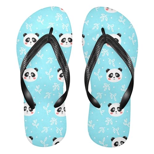 Cute Panda Blue Flip Flop Beach Summer Casual Sandal for Women & Men Shower Shoes 2301646