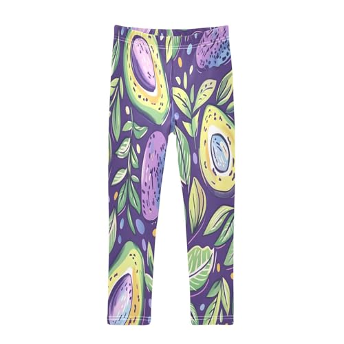 Bolaz Toddler Girls Leggings Printed Yoga Pants Leggings Avacado and Leaves for Kids