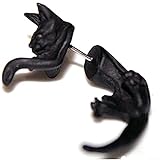 ZooooM 猫 シングル ピアス ユニーク キャット 面白 おもしろ アクセサリー ジュエリー 耳 たぶ パーティー イベント オシャレ ファッション ZM-NEKOPIASU
