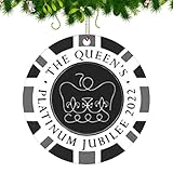 Vigcebit 5 Pcs Queen Elizabeth Memorial hängende Ornamente - Acryl-Hängeanhänger trauern um 2022 Queen Platinum Jubilee - Hängende Union Jack Flag Ornamente für Weihnachtsbäume