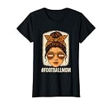 Bleached Football Mom Life with Leopard and Messy Bun Player T-Shirt