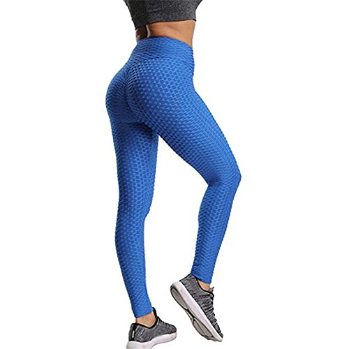 Leggings,Push Up Leggings Femmes Sport Fitness Taille Haute Leggins Sexy Butt Lifting Scrunch Jeggings Workout Gym Collants Pantalon XS RoyalBlue