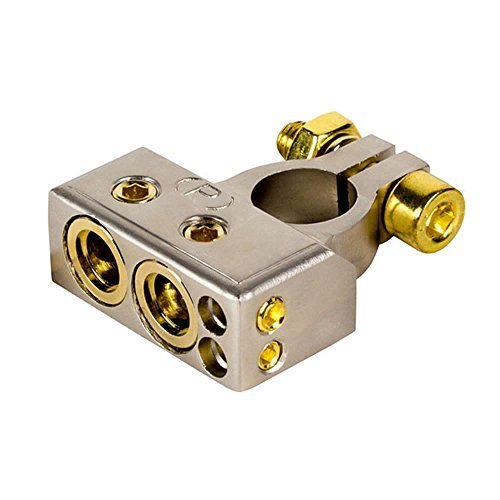 Raptor R5BT2148P Pro Series Satin Nickel Plated 1/0/4/8 Gauge Output Positive Side Battery Terminal