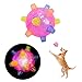 colmanda Balle Sauteuse à LED, Animaux Chats Balles Sauteuse à LED Boule de Saut Clignotant pour Chiens et Chats Animal Domestique (Rose)
