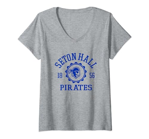 Womens Seton Hall Pirates Stamp Officially Licensed V-Neck T-Shirt