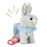 Genérico Conejo Interactivo Juguete de Peluche | Conejo de Pascua Caminando Figura de Juguete, Peluche Lindo | Regalo de Cumpleaños Niñas Niños Casa Habitación Viaje