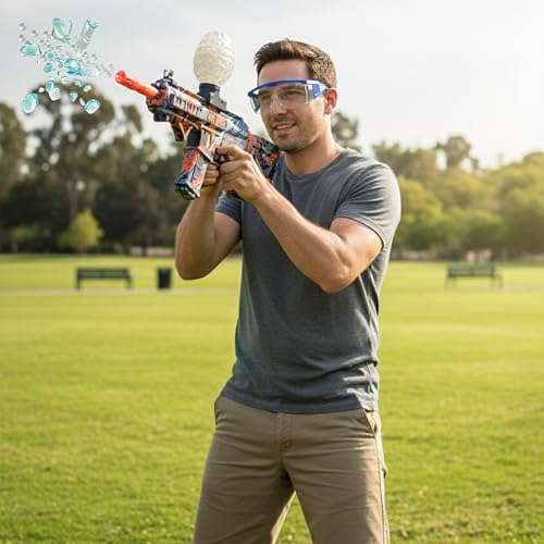 Image of Automatic Gel Blaster Gun with 10K Gel Balls, Electric Operated Shooting Game for Kids & Adults, High Speed 50 Feet Range, Rechargeable, Multicolor
