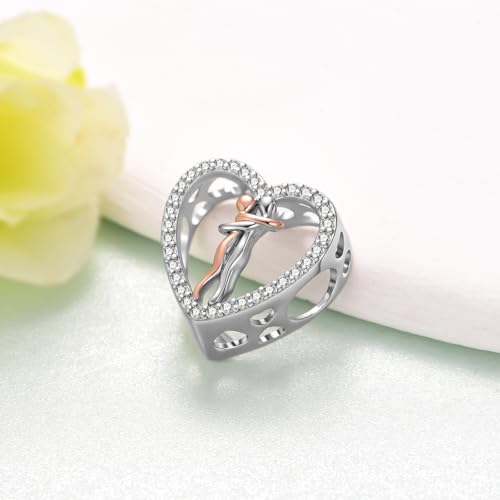 Tajuxa Hug Couple Gifts 925 Sterling Silver Hug Charms for Bracelet Valentines Day Jewelry Gifts for Women Her wife Mom by Tajuxa - Used condition - Image 2