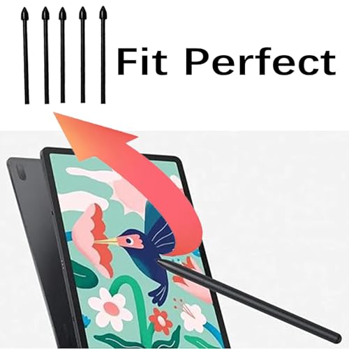 Image of 5 Pack Black Tab S7 FE S Pen Nibs Replacement Compatible with Samsung Galaxy Tab S7 FE S Pen Tips Replacement + 1 Tweezer