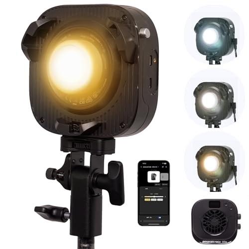 Amaran Halo 100X COB Led Video Light 100W Bi-Color 2700k-6500k,4,890 lux @ 1m (Bare),Ultra-Compact Travel Light,USB-C PD Power,App/NFC Control, Bowens Mount for YouTube TikTok Studio (100, Watts)