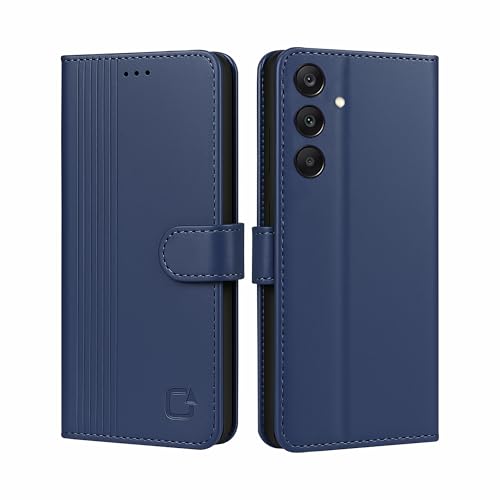 Image of AIBEX Shock Proof Flip Compatible for Samsung Galaxy A16 5G Flip Cover Leather Finish | Inside TPU with Card Pockets | Wallet Stand | Complete Protection Flip Case - Blue