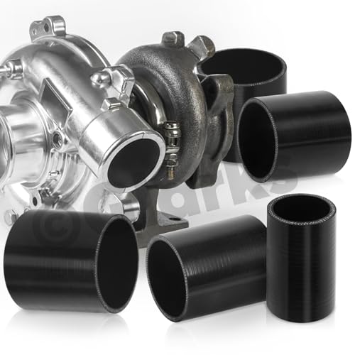 Glarks 7pcs 45 Grad Ellbogen Koppler Silikonschlauch Set beinhaltet 1pcs ID 3in 4-lagige Hochleistungs-Koppler Silikonschlauch 2pcs 3.3-3.7in T-Bolzen Klemme 4pcs M6 Hexenmutter